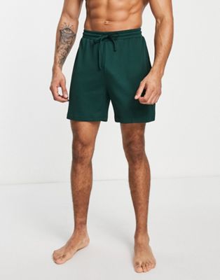 Loungeable shorts with slogan in khaki