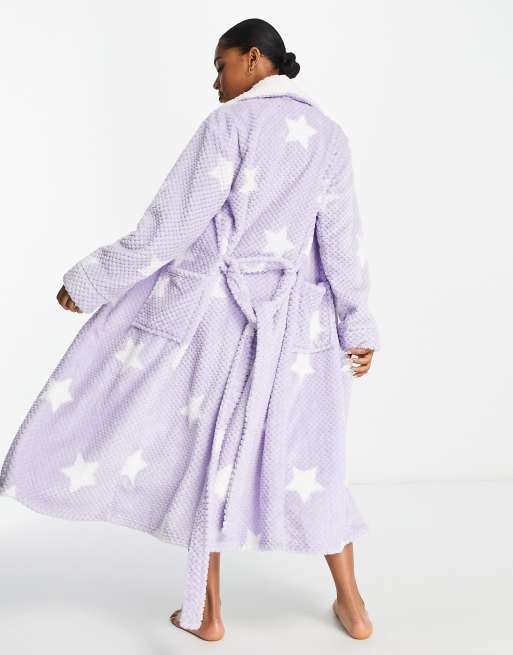 Buy Cream Foil Star Print Dressing Gown L, Dressing gowns