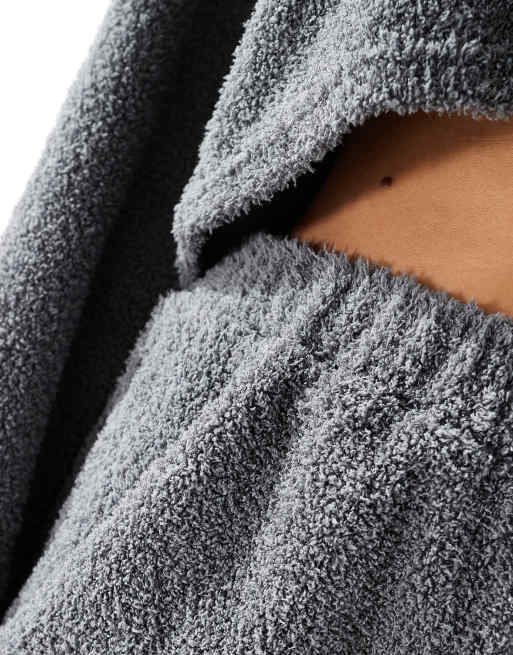 Loungeable soft fuzzy straight leg pants in grey, 3 of 5