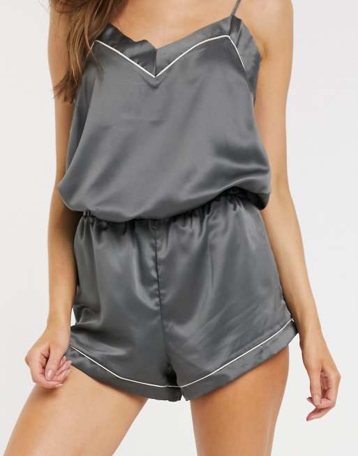 Loungeable - Sorte pyjamasshorts i satin