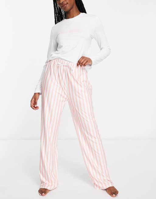 Pink striped sale pajama pants