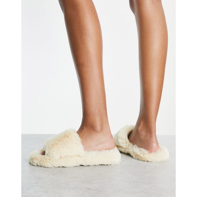 Loungeable super fluffy bar slippers in baby pink