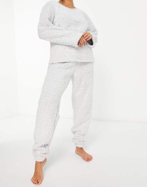 Womens fleece 2025 loungewear set