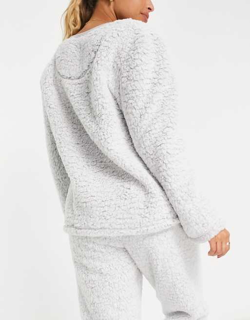 Loungeable super soft cozy fleece lounge set in gray