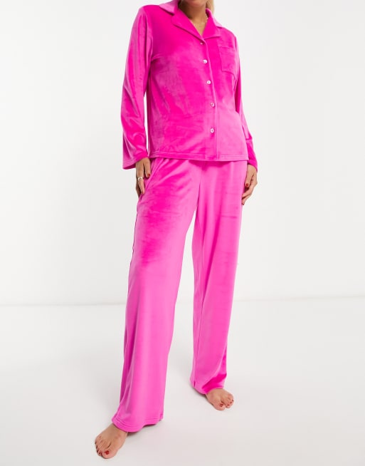 Women's Velvet Lounge Pajama Pants with Slit - Colsie Pink XL 1 ct