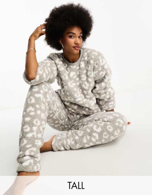 Grey leopard best sale print pyjamas