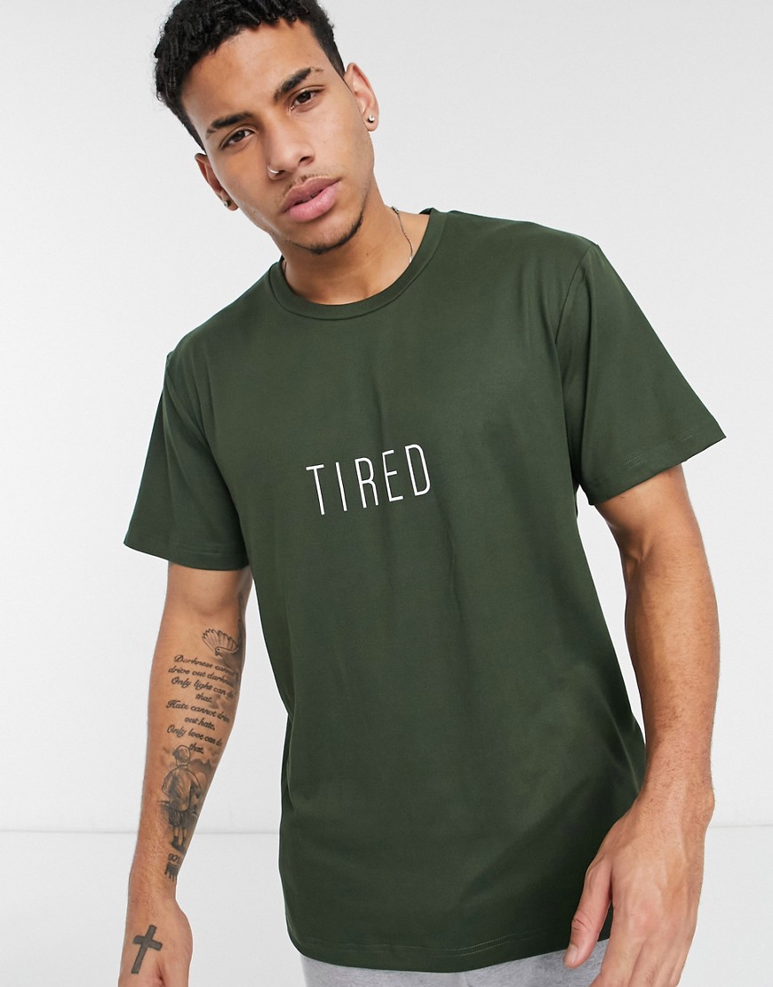 Loungeable Tired Lounge T-shirt In Khaki-green