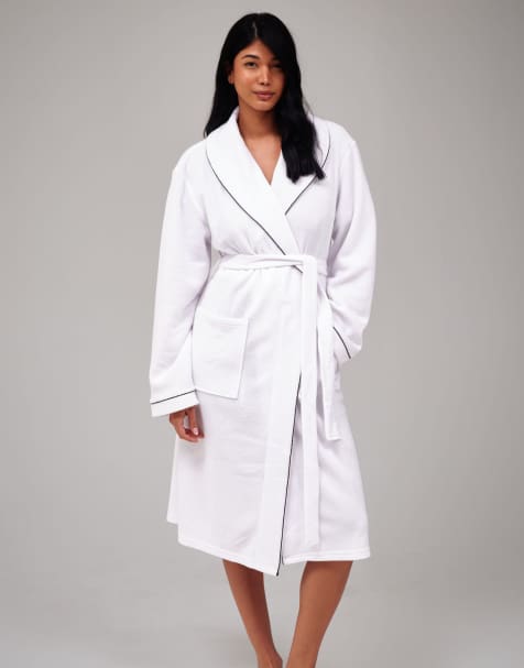 Loungeable - Vestaglia leggera in spugna bianca - view 1