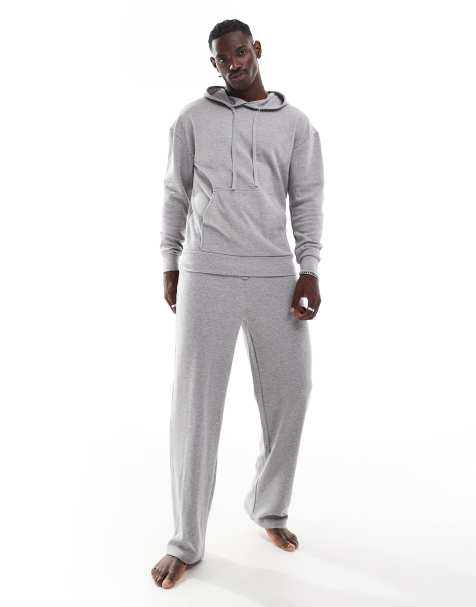 Loungeable waffle lounge trackies in grey - view 1