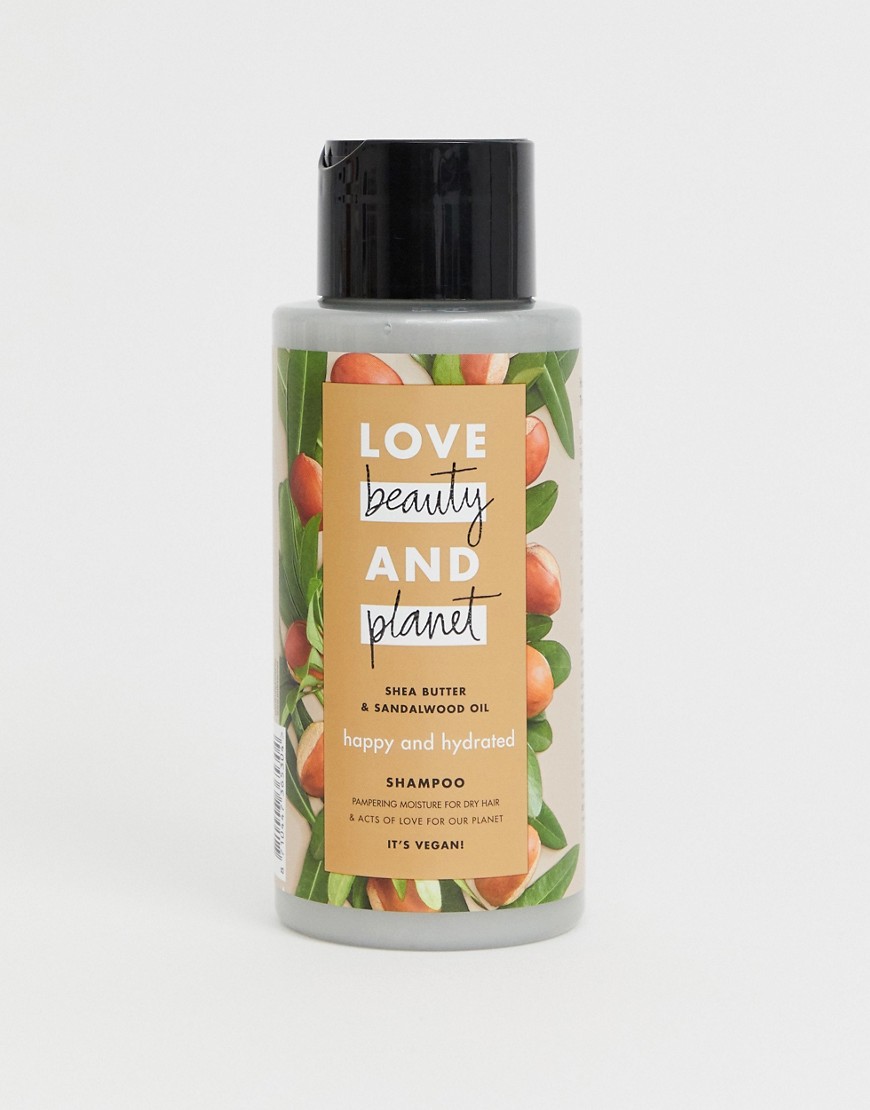 Love Beauty and Planet - Happy & Hydrated - Sheaboter en sandelhoutolie - Shampoo 400 ml-Zonder kleur