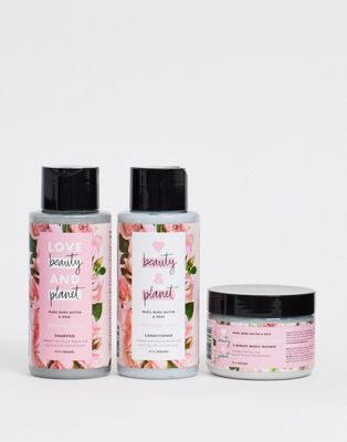 Love Beauty Planet - Blooming Colour - Set met shampoo, conditioner en haarmasker-Zonder kleur
