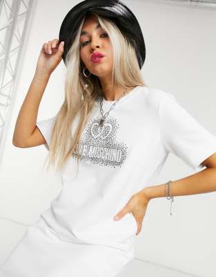 moschino white t shirt dress