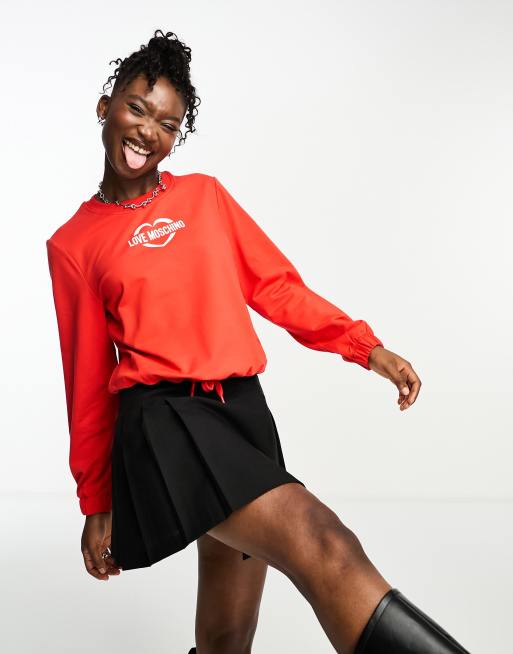 Moschino red sweatshirt sale