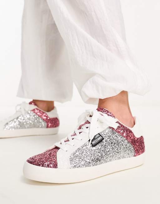 Moschino glitter cheap platform sneakers