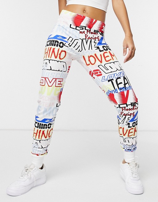 Love Moschino all over logo printed leggings