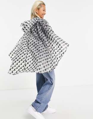 Love Moschino allover raindrop waterproof poncho  - ASOS Price Checker