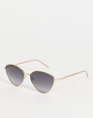 Love Moschino angled aviator sunglasses in black and pink MOL024/S