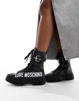 Love Moschino ankle boots in black - ASOS Price Checker