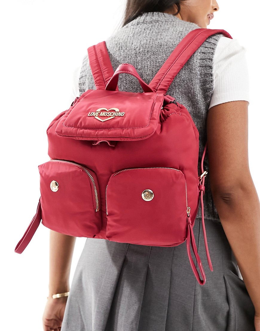 Love Moschino backpack in burgundy-Red