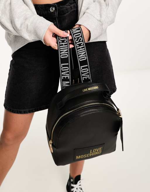 Love Moschino – Backpack mit Logo in Schwarz, 3 von 4
