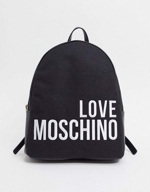 Love Moschino backpack with large logo in black