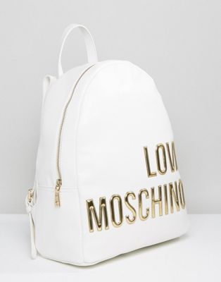moschino white backpack
