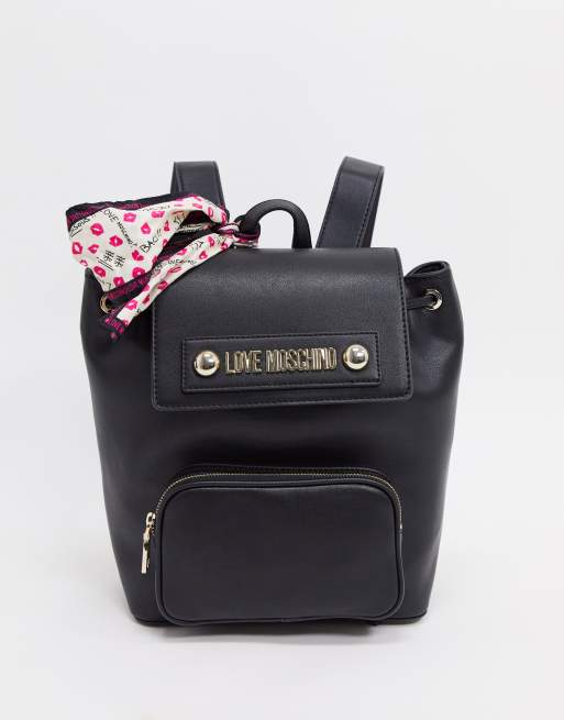 Love moschino discount scarf black backpack