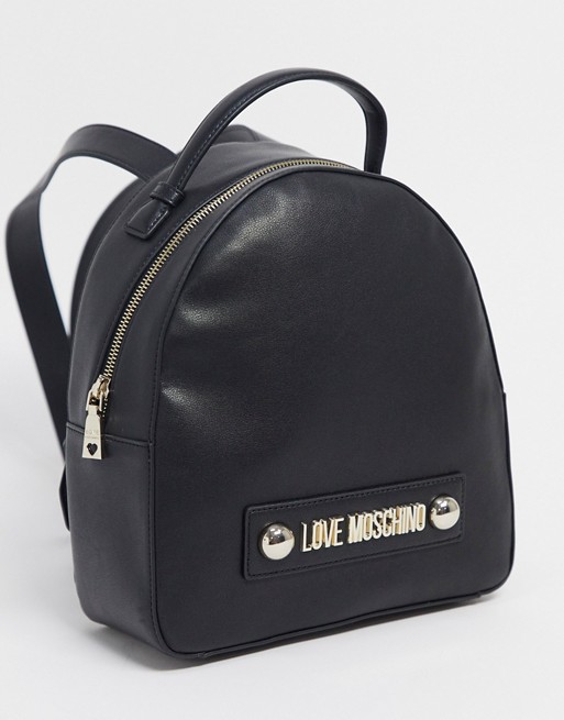 Love Moschino backpack with scarf tie in black