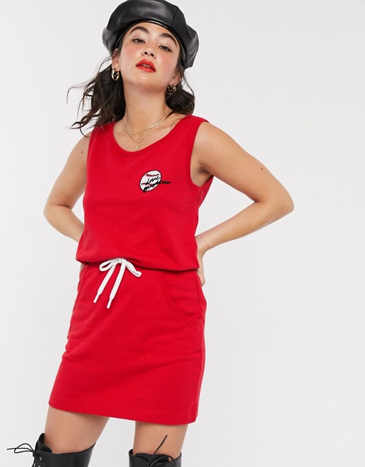 Love Moschino baseball embroidered tank dress