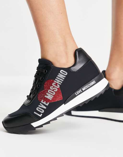 Love Moschino - Baskets avec logo cœur sur le côté - Noir, 2 de 4