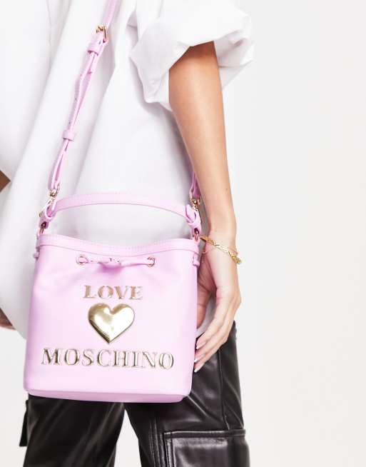 Love Moschino – Beuteltasche in Rosa mit Herz-Logo, 2 von 4
