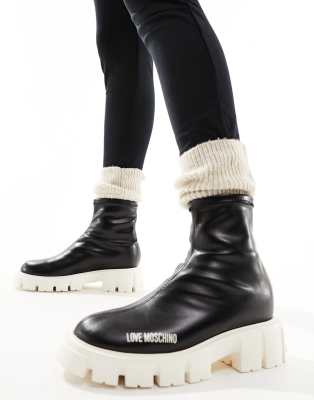 Love Moschino Love Moschino biker ankle boots in black