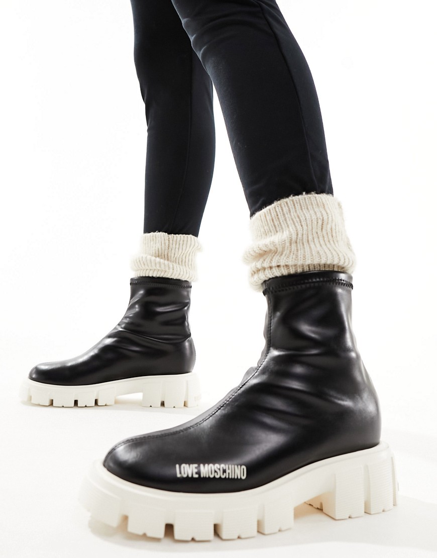 Love Moschino biker ankle boots in black
