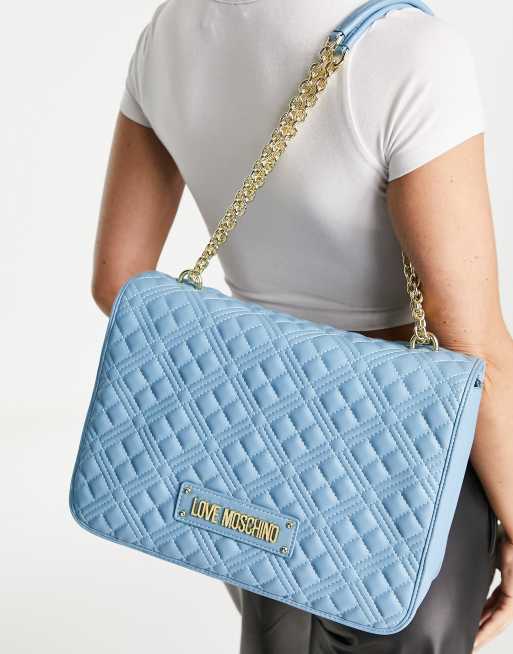 Love Moschino – Blå kviltad axelväska, 3 av 4