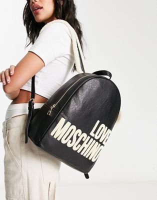 Love Moschino bold logo backpack in black