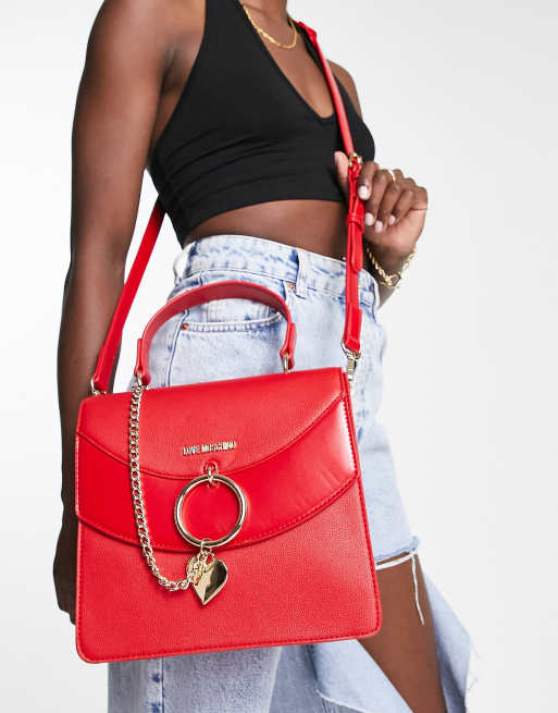Love Moschino - Borsa a tracolla con manico multicolore con logo a cuore