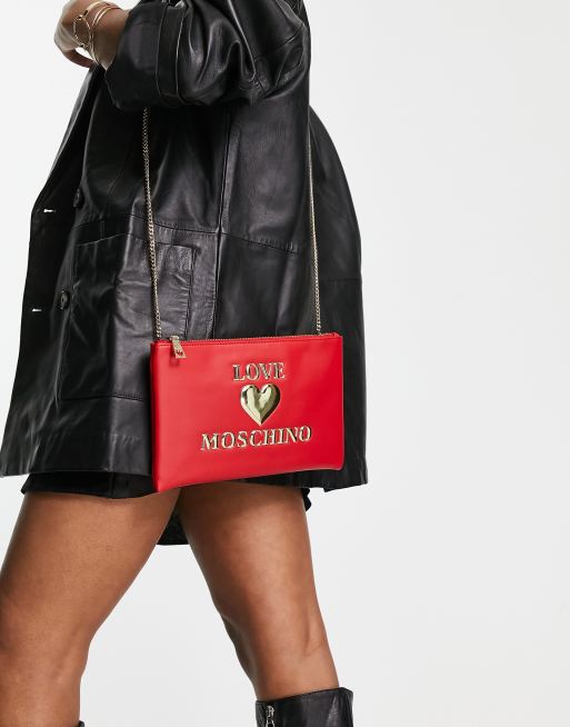 Borsa moschino store rossa con cuore