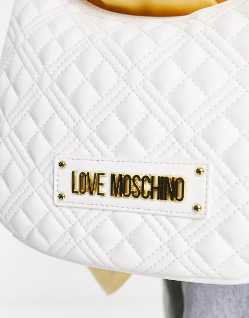 Love Moschino - Borsa da spalla trapuntata bianca, 2 di 4