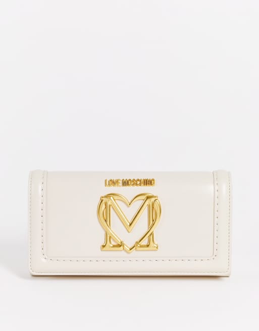 Love Moschino Borsellino con logo color avorio