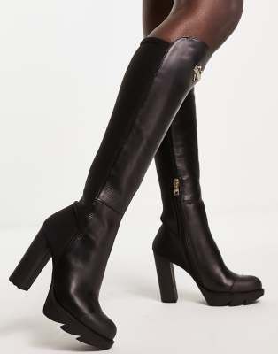 Bottes Hautes Genou à Talons Aiguilles QUEEN HELENA - Modèle K3977, Similicuir, Talon 10 Cm, Pour Femme - Style Décontracté élégant