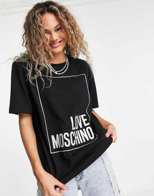 Love Moschino box logo t-shirt in black