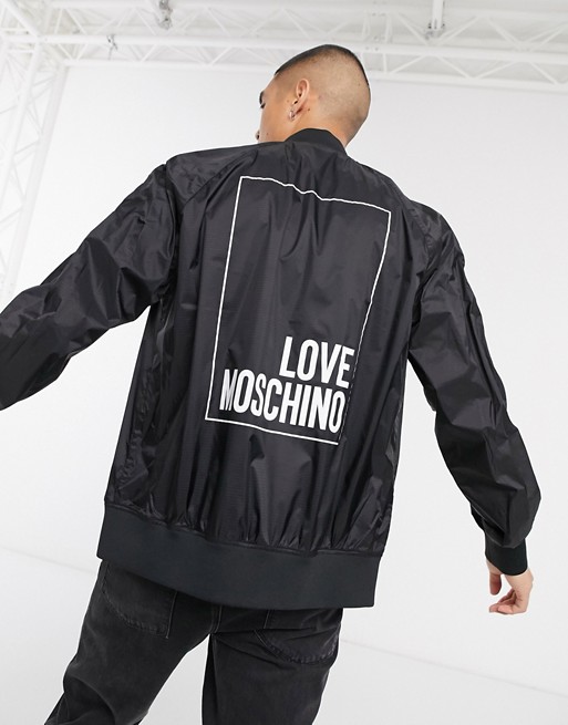 Love Moschino box logo coach jacket
