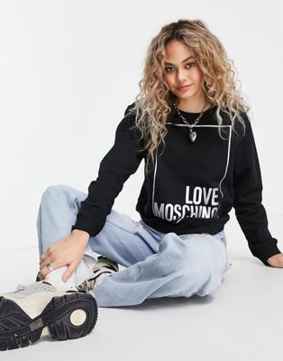 Love Moschino box logo sweatshirt in black