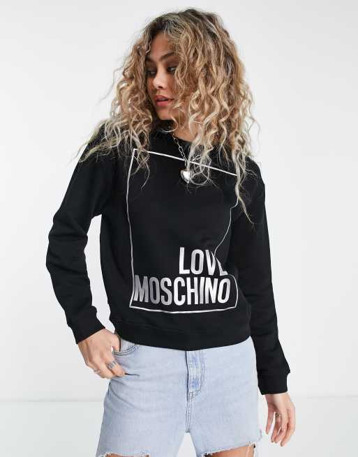 Love Moschino box logo sweatshirt in black