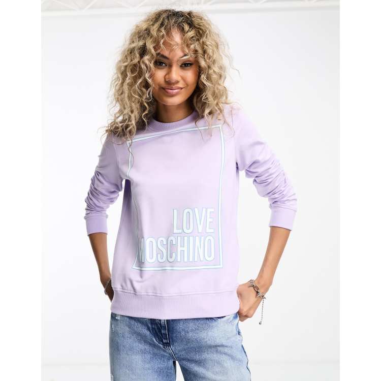 purple moschino hoodie