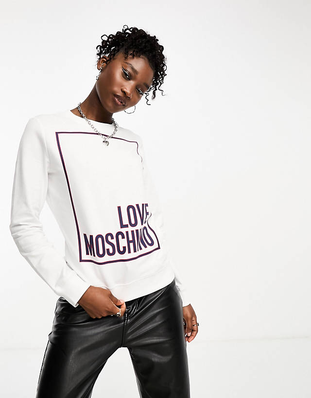 Love Moschino - box logo sweatshirt in white