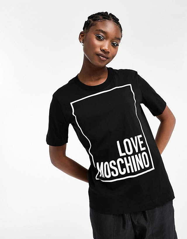 Love Moschino - box logo t-shirt in black