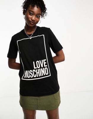Love Moschino box logo t shirt in black - ASOS Price Checker