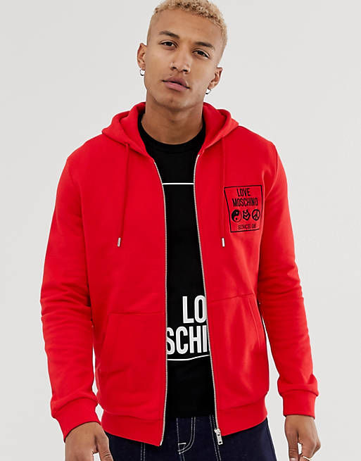 Love Moschino box logo zip thru hoodie | ASOS