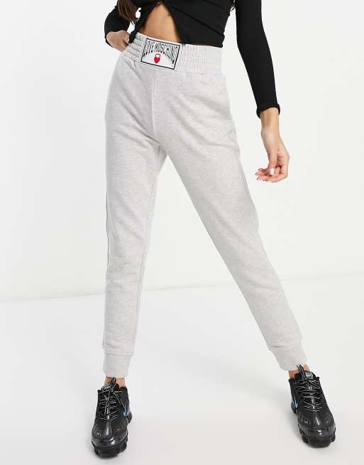 Love Moschino boxing logo joggers in grey ASOS